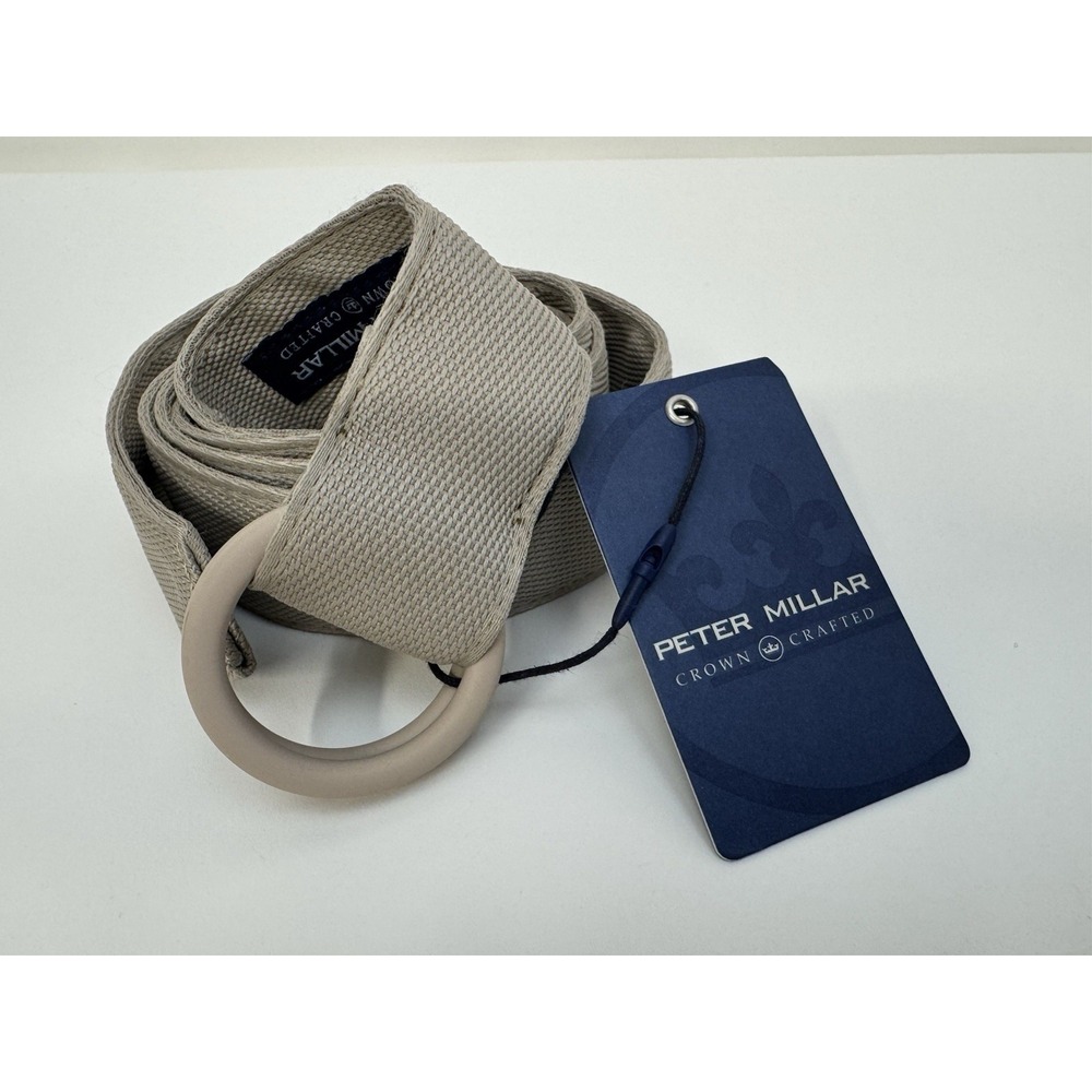 NWT PETER MILLAR CROWN CRAFTED PERFORMANCE O-RING BELT SIZE XXL 2XL KHAKI $90